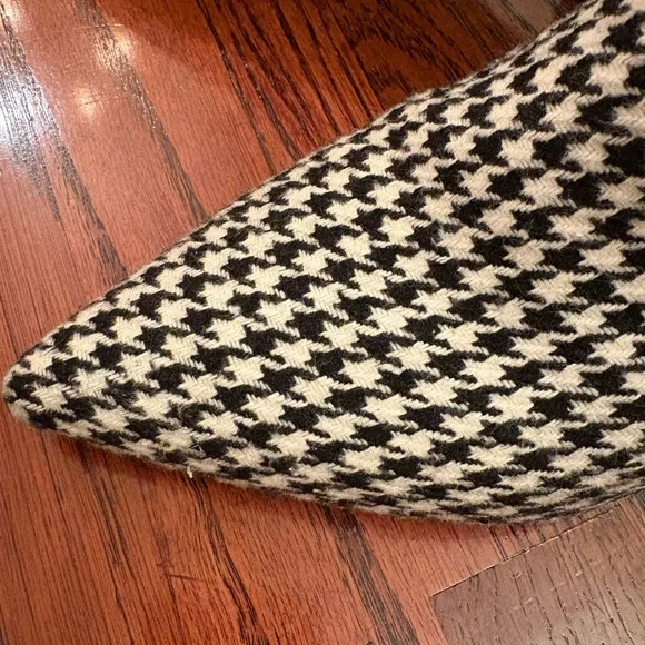 J. Crew Black and White Houndstooth Heeled Boots AB116 - Picture 4 of 8